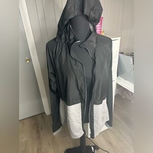 Avia Windbreaker Full Zip Athletic Jacket Black & Gray